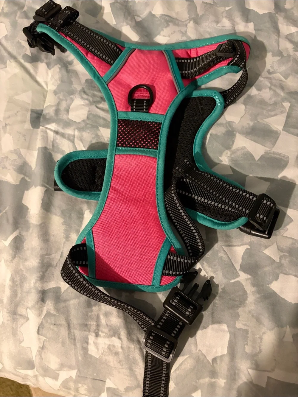 Pink & Teal No-Pull Dog Harness (fit my 76 pound Golden Retriever)